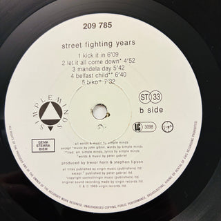 Simple Minds – Street Fighting Years LP (VG+) - schallplattenparadis