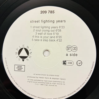 Simple Minds – Street Fighting Years LP (VG+) - schallplattenparadis