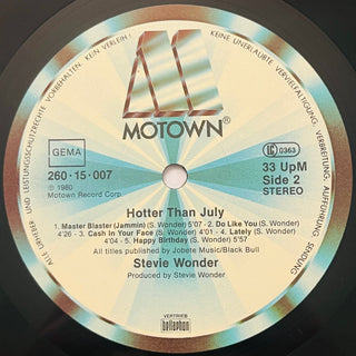 Stevie Wonder ‎– Hotter Than July LP mit OIS (VG+) - schallplattenparadis