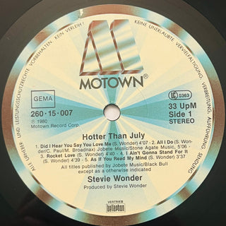 Stevie Wonder ‎– Hotter Than July LP mit OIS (VG+) - schallplattenparadis