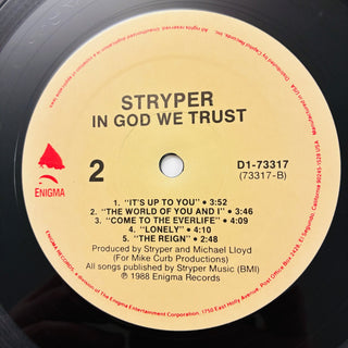 Stryper ‎– In God We Trust LP mit OIS und Beiblatt (NM) - schallplattenparadis