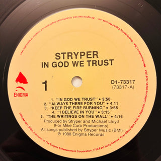 Stryper ‎– In God We Trust LP mit OIS und Beiblatt (NM) - schallplattenparadis