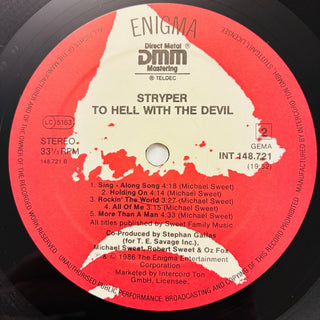 Stryper ‎– To Hell With The Devil LP (NM) - schallplattenparadis