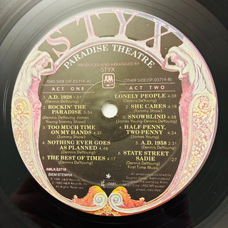 Styx – Paradise Theatre LP (VG+) - schallplattenparadis