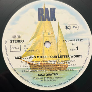 Suzi Quatro ‎– Suzi... And Other Four Letter Words LP mit OIS (NM) - schallplattenparadis