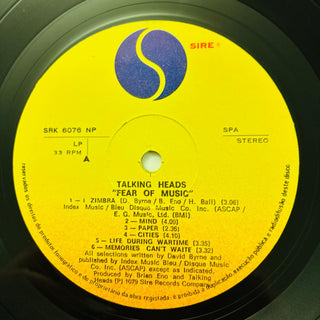 Talking Heads – Fear Of Music LP (NM) - schallplattenparadis