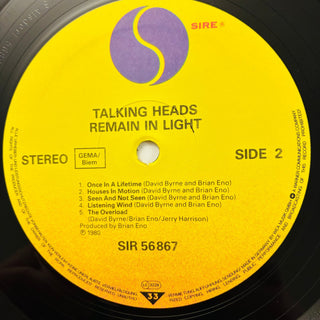 Talking Heads – Remain In Light LP mit OIS und Beiblatt (NM) - schallplattenparadis