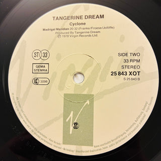 Tangerine Dream ‎– Cyclone LP (NM) - schallplattenparadis