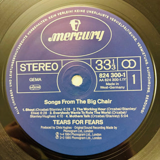 Tears For Fears ‎– Songs From The Big Chair LP mit OIS (VG+) - schallplattenparadis