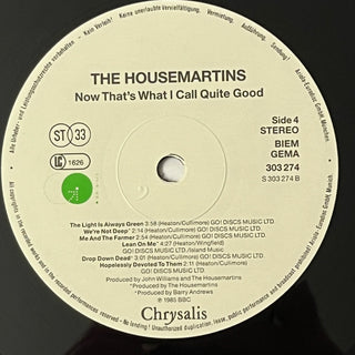 The Housemartins ‎– Now That's What I Call Quite Good LP (VG+) - schallplattenparadis