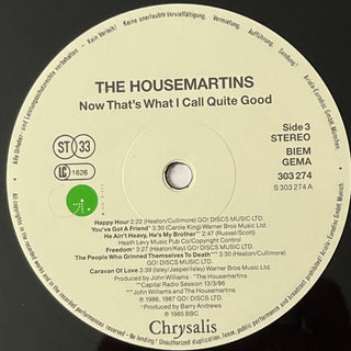 The Housemartins ‎– Now That's What I Call Quite Good LP (VG+) - schallplattenparadis