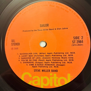 The Steve Miller Band ‎– Sailor LP (VG+) - schallplattenparadis