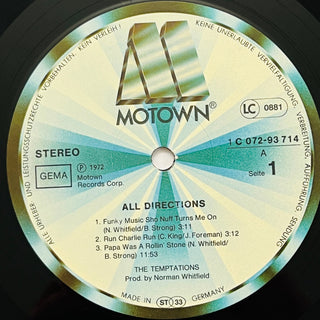 The Temptations ‎– All Directions LP (NM) - schallplattenparadis