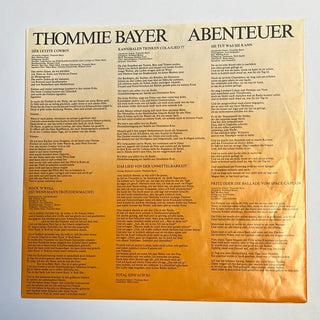 Thommie Bayer ‎– Abenteuer LP mit OIS (VG+) - schallplattenparadis