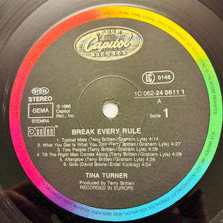 Tina Turner ‎– Break Every Rule LP mit OIS (VG+) - schallplattenparadis