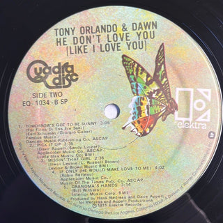 Tony Orlando & Dawn ‎– He Don't Love You LP mit OIS und Beiblatt (VG+) - schallplattenparadis