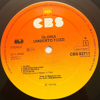 Umberto Tozzi ‎– Gloria LP mit OIS (NM) - schallplattenparadis