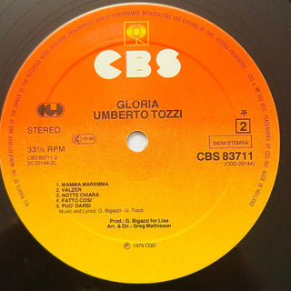 Umberto Tozzi ‎– Gloria LP mit OIS (NM) - schallplattenparadis