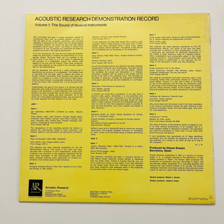 Various ‎– Acoustic Research Demonstration Record The Sound Of Musical Instruments LP mit OIS (VG+) - schallplattenparadis