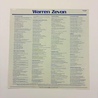 Warren Zevon ‎– Warren Zevon LP mit Beiblatt (NM) - schallplattenparadis
