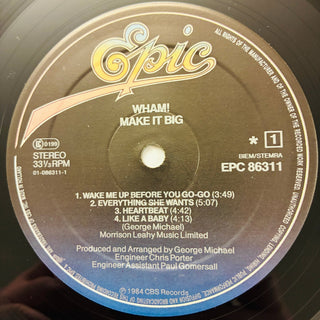 Wham! ‎– Make It Big LP mit OIS und Beiblatt (NM) - schallplattenparadis