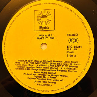 Wham! – Make It Big LP mit OIS und Beiblatt und Poster (NM) - schallplattenparadis