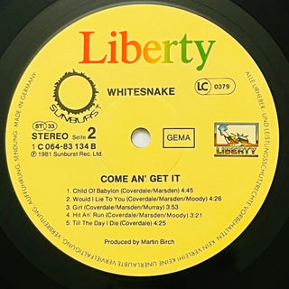 Whitesnake ‎– Come An' Get It LP mit OIS (NM) - schallplattenparadis