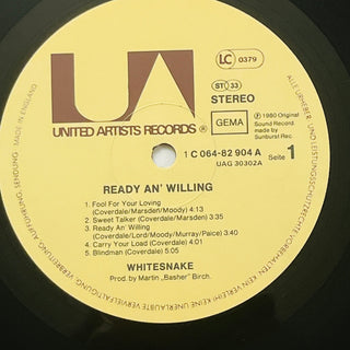 Whitesnake ‎– Ready An' Willing LP mit OIS (NM) - schallplattenparadis