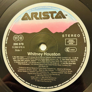 Whitney Houston ‎– Whitney Houston LP (NM) - schallplattenparadis