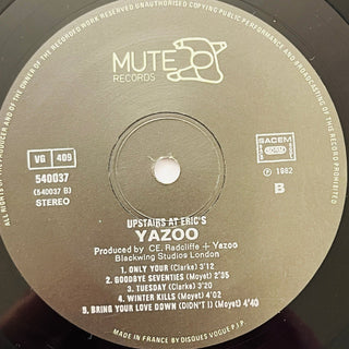 Yazoo – Upstairs At Eric's LP mit OIS (VG+) - schallplattenparadis