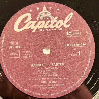 April Wine ‎– Harder.....Faster LP mit OIS (VG) - schallplattenparadis