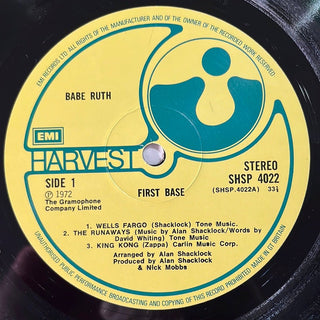Babe Ruth ‎– First Base LP (VG+) - schallplattenparadis