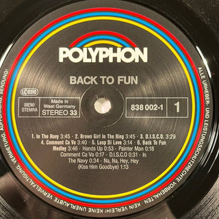 Back To Fun ‎– Back To Fun LP (NM) - schallplattenparadis