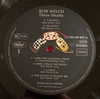 Bob Welch - Three Hearts LP mit OIS (VG+) - schallplattenparadis