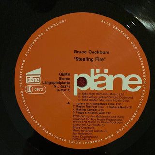 Bruce Cockburn - Stealing Fire LP (VG) - schallplattenparadis