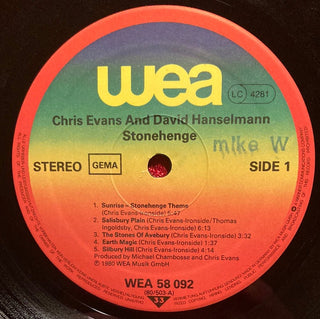 Chris Evans And David Hanselmann ‎– Stonehenge LP mit OIS (VG) - schallplattenparadis