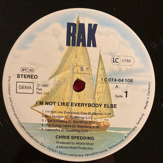 Chris Speeding - I´m not like Everybody Else LP (VG+) - schallplattenparadis