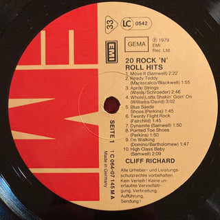 Cliff Richard - 20 Rock N Roll Hits LP (VG+) - schallplattenparadis