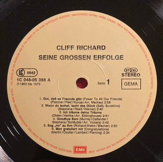 Cliff Richard - Seine großen Erfolge LP (VG+) - schallplattenparadis