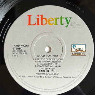 Earl Klugh ‎– Crazy For You LP (VG+) - schallplattenparadis