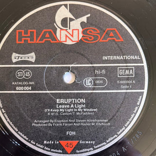 Eruption ‎– Leave A Light Maxi-Single (VG) - schallplattenparadis