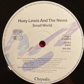 Huey Lewis & the News - Small World LP mit OIS (VG) - schallplattenparadis