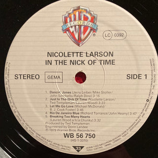 Nicolette Larson - In the Nick of Time LP mit OIS (VG)