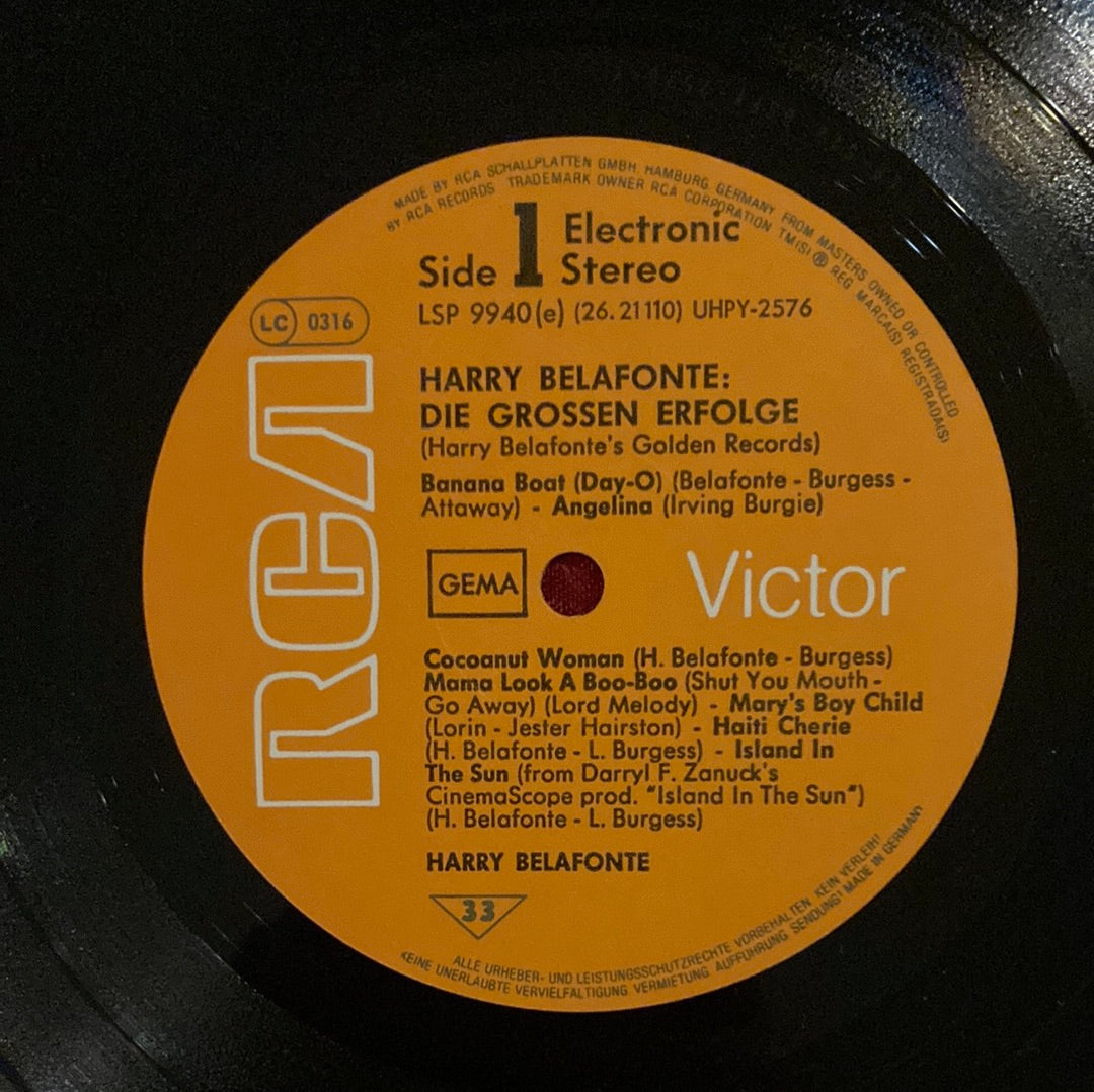 Harry Belafonte - Golden Records LP (VG+)