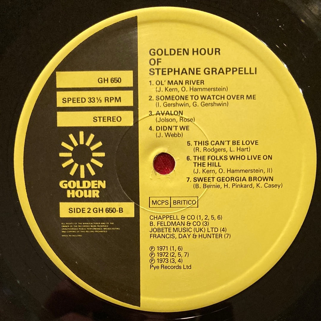Stephane Grappelli – Golden Hour Of Stephane Grappelli LP (NM)