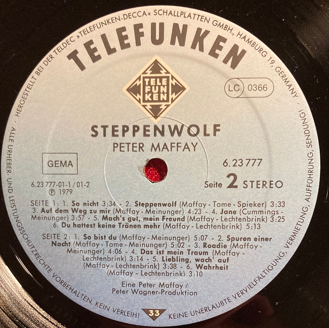 Peter Maffay - Steppenwolf LP mit OIS und Beiblatt (VG+)