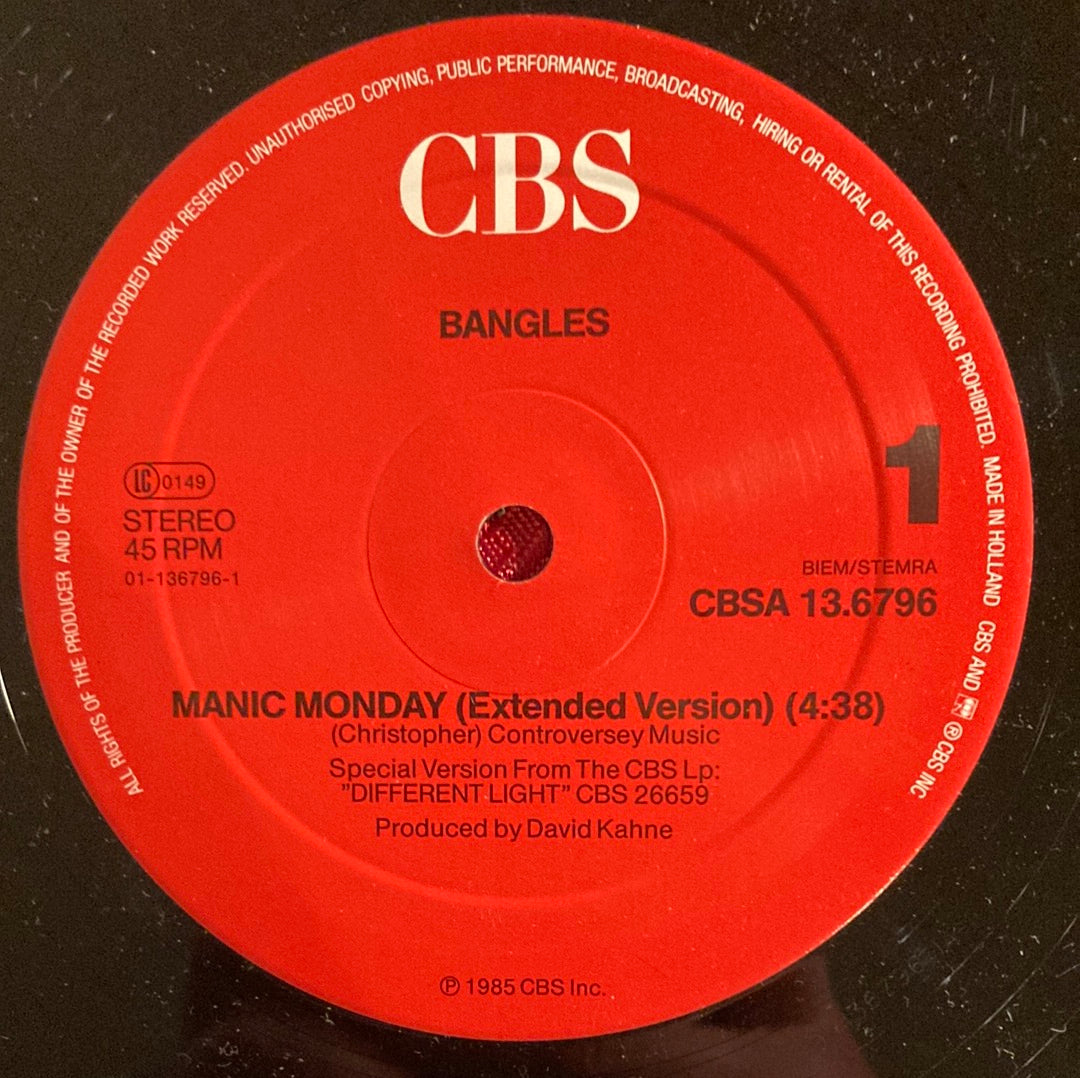 Bangles ‎– Manic Monday (Extended Version) Maxi-Single (VG)