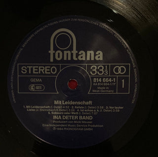 Ina Deter Band - Mit Leidenschaft LP (VG) - schallplattenparadis