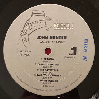 John Hunter  ‎– Famous At Night LP (VG+) - schallplattenparadis