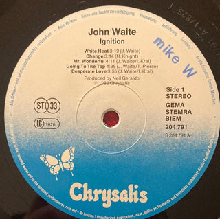 John Waite ‎– Ignition LP (VG) - schallplattenparadis